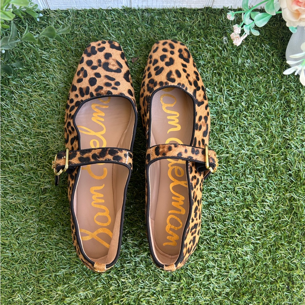 Sam Edelman Leopard Print Mary Jane Flats - Brown & Black - Picture 8 of 16
